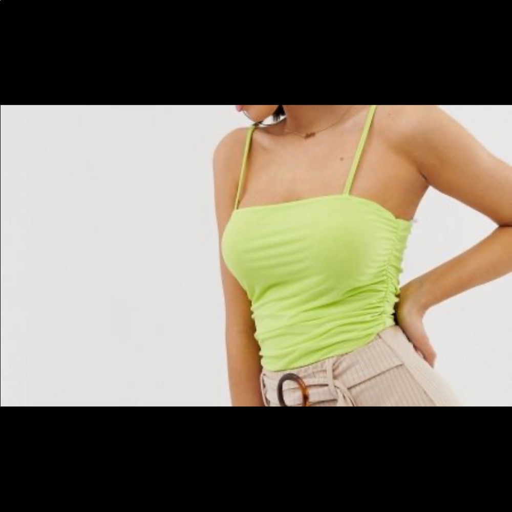 Lime Green Ruched Bodysuit